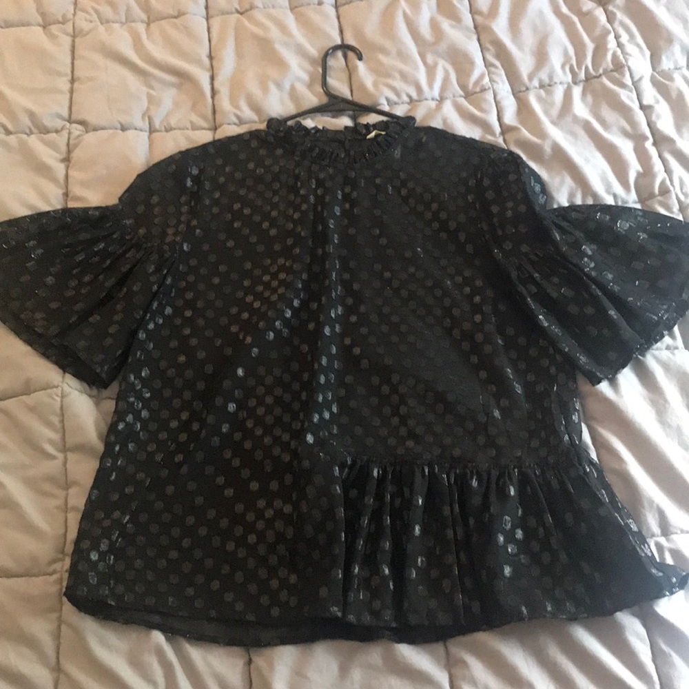 Ruffle black top